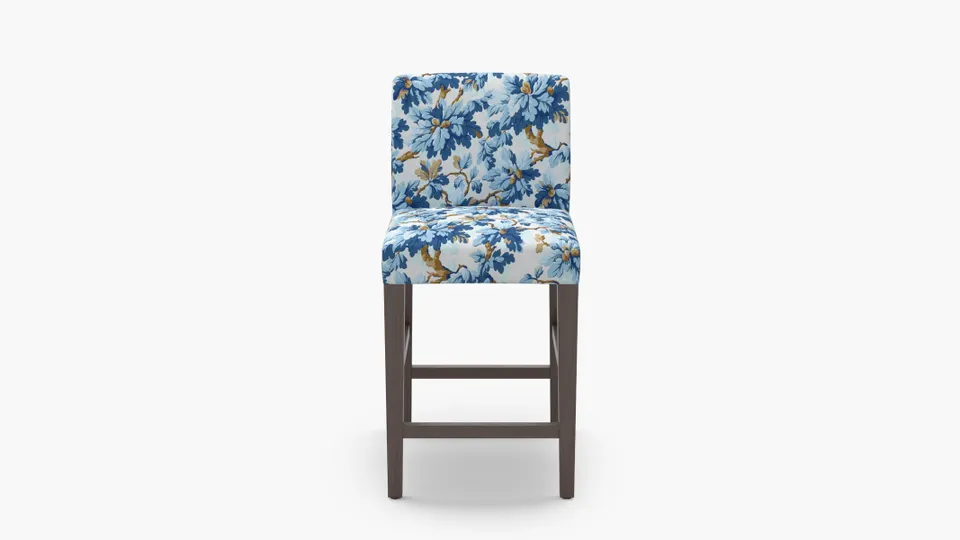 Signature Dining Counter Stool, Delft Woodland, Espresso Square Tapered Leg