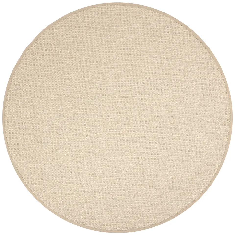 Arlo Home Woven Area Rug, NF150A, Ivory/Light Beige,  6' X 6' Round