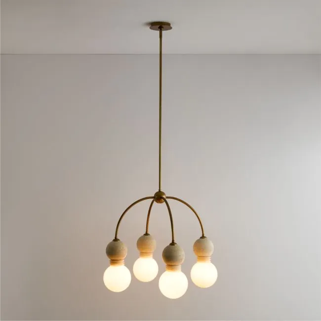 Second Serve Stone and Metal Chandelier Light by Venus Williams