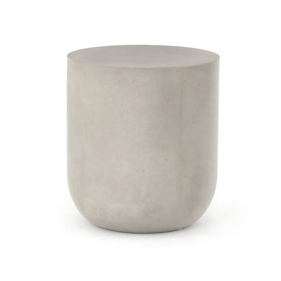 Ivan Round End Table - Grey Concrete