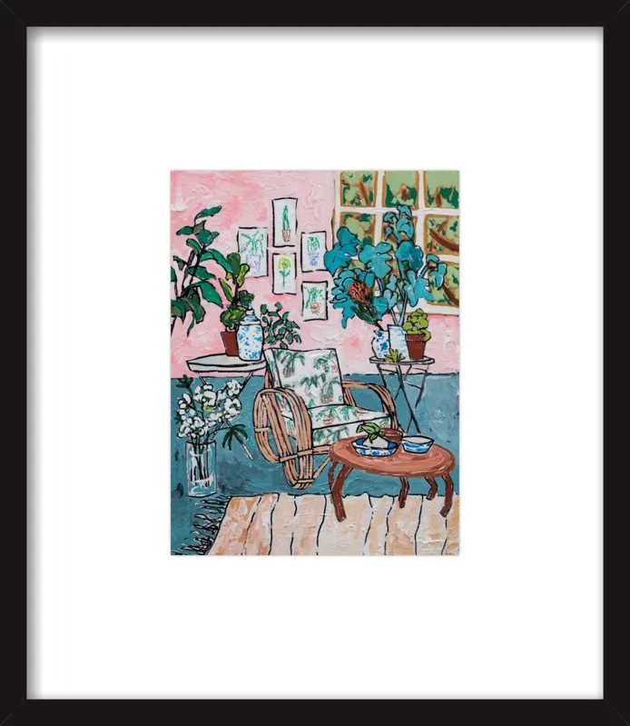 Cane Chair in Tropical Interior by Lara Lee Meintjes for Artfully Walls