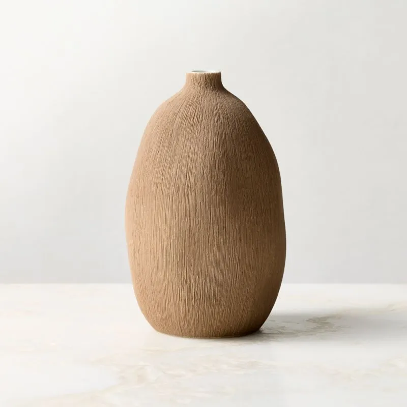 Seca Dark Brown Porcelain Bud Vase 5"