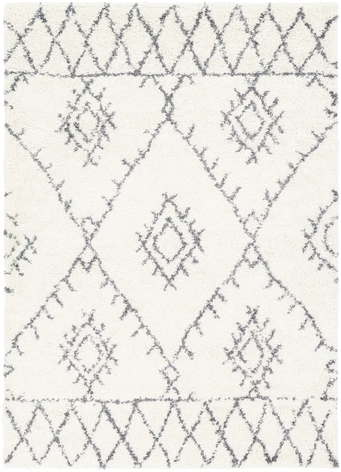 Maroc Shag White Indoor 2' x 2'11" Machine Woven Rug