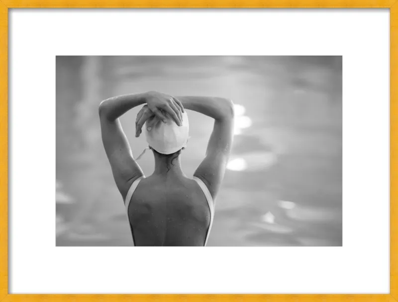 Woman Swimmer in a White Cap by Lucy Snowe for Artfully Walls