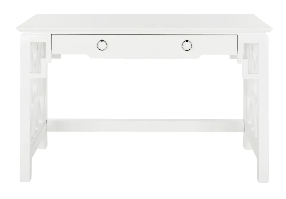 Oren Lacquer Desk - White - Safavieh
