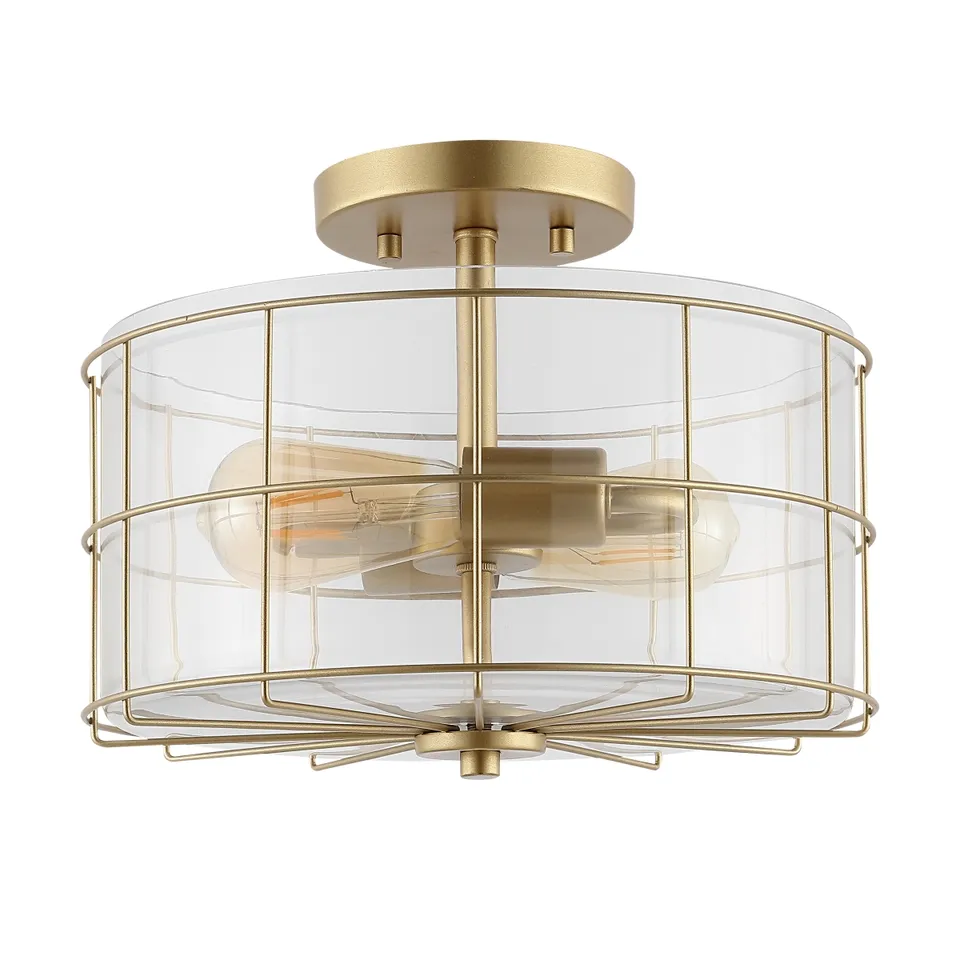 Hannes 2 Light 12.5" Flush Mount - Brass