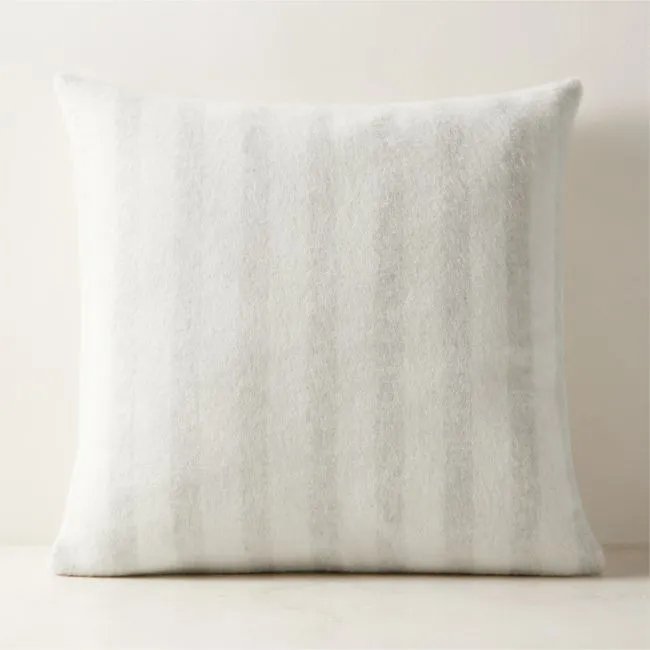 Stills Cream and Ivory Alpaca Wool Throw Pillow with Down-Alternative Insert 23"x23" by Blacksaw