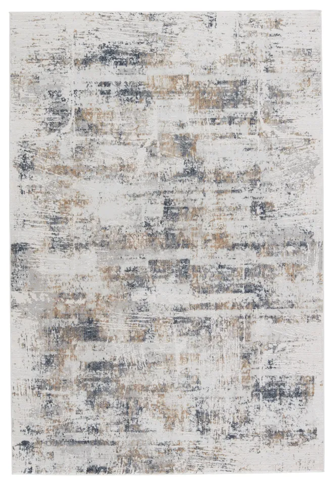 Gesine Abstract Light Gray/ Gold Area Rug (3'11"X5'11")