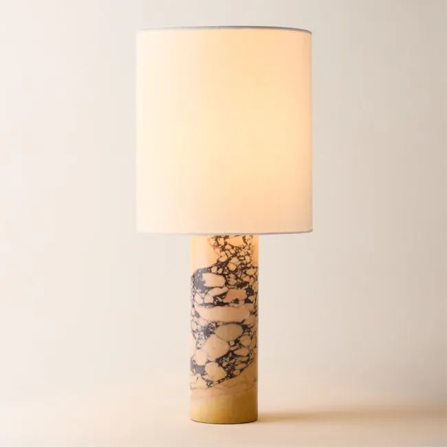 Oban Purple Breccia Marble Table Lamp 27.5"