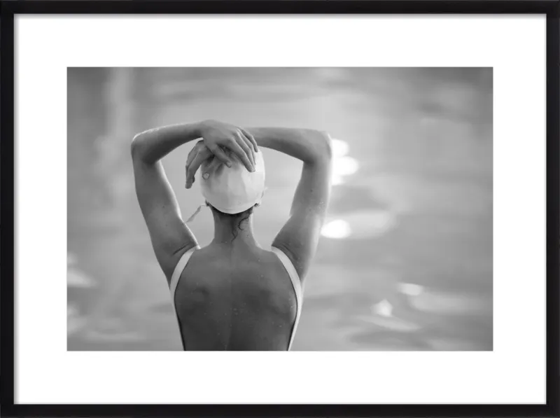 Woman Swimmer in a White Cap by Lucy Snowe for Artfully Walls