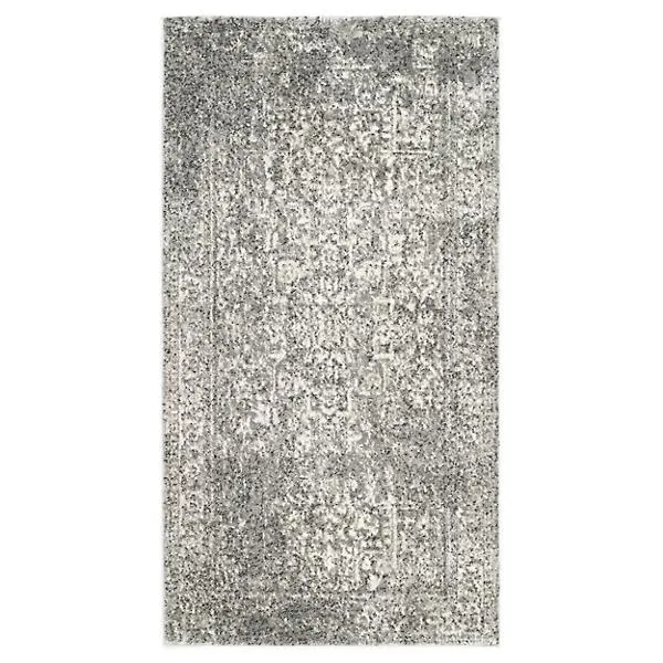 Evermere Distressed Medallion Grey Area Rug