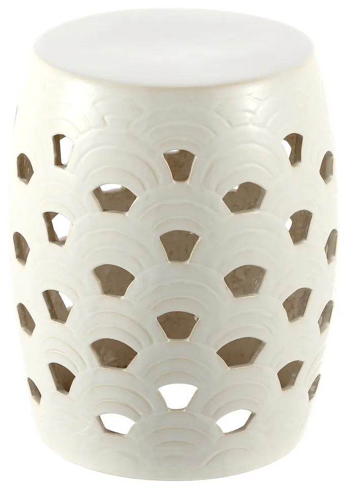 Amaissa 15" Garden Stool - Cream