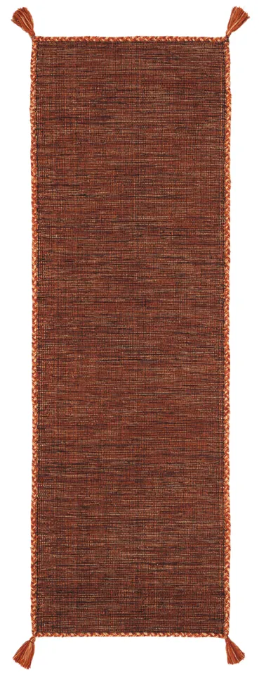 Arlo Home Hand Woven Area Rug, MTK150P, Orange/Black,  2' 3" X 7'