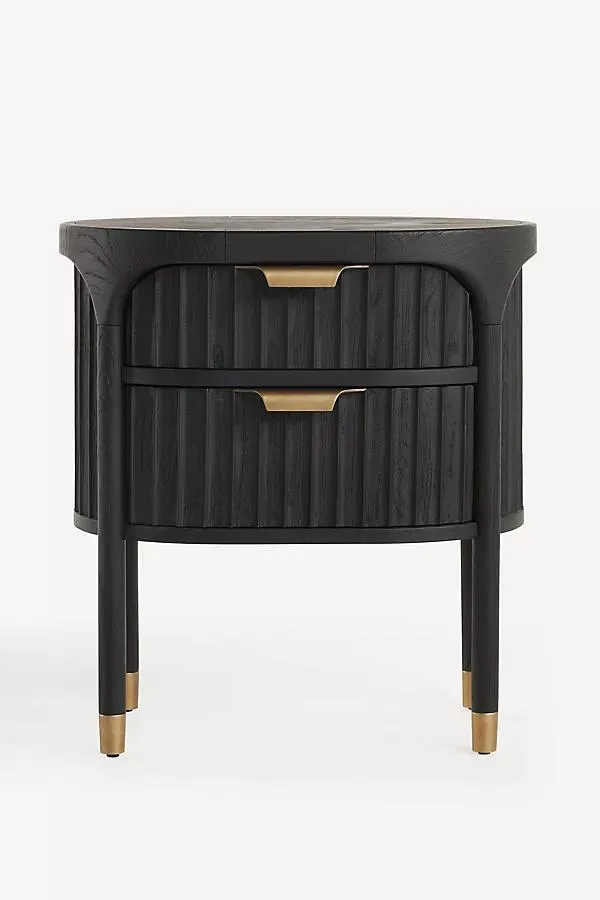 The Isla Fluted-Wood Two-Drawer Nightstand