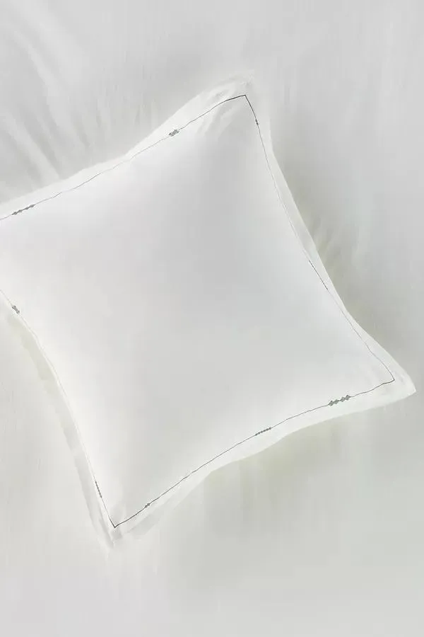 Taylor Organic Cotton Percale Embroidered Euro Sham