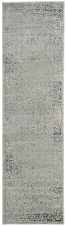 Arlo Home Woven Area Rug, VTG120-7660, Light Blue,  2' 2" X 8'