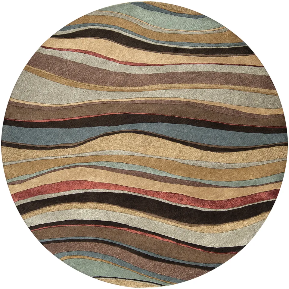 Artist Studio Brown Indoor 8' x 8' Handmade Rug