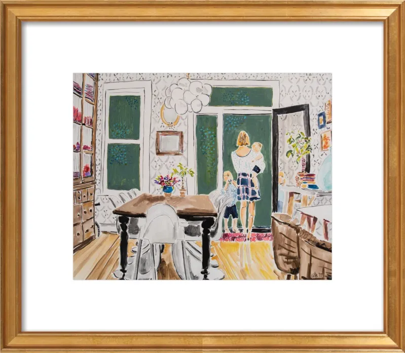 Dining Room with Wallpaper by Kate Lewis for Artfully Walls
