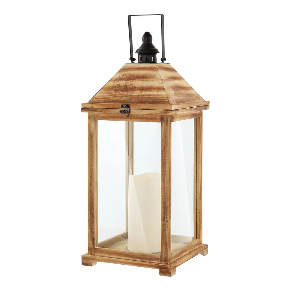Elida 28.25" Outdoor Lantern - Light Brown