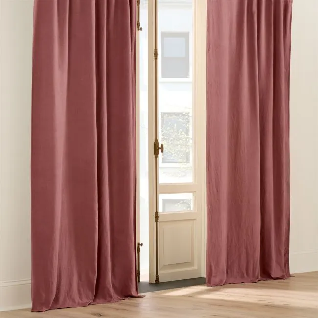 Smoked Mauve European Linen Blackout Window Curtain Panel 48"x84"