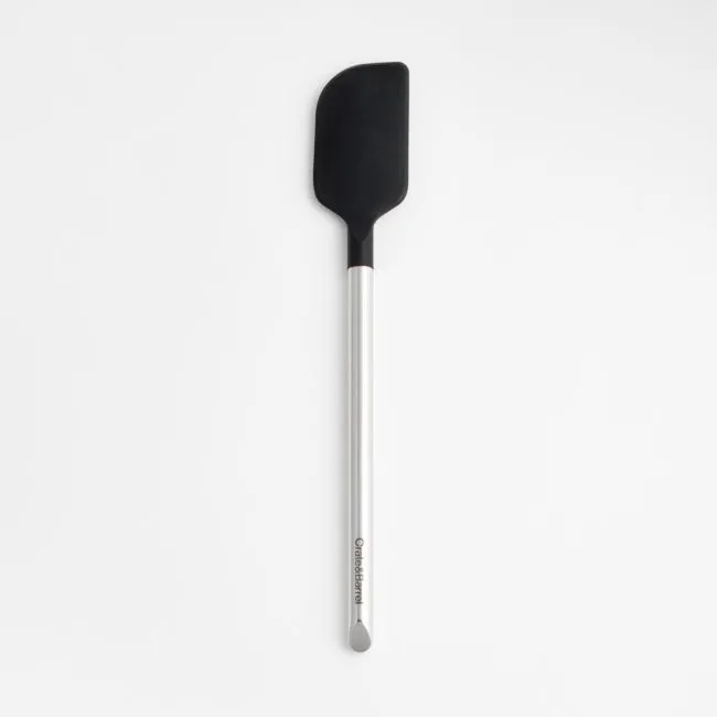 Crate & Barrel Black Silicone and Stainless Steel Scraper Spatula