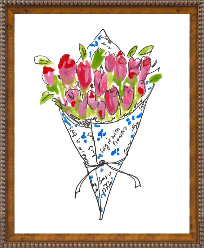Bodega Flowers in Blue and Pink by Larsen McDowell for Artfully Walls