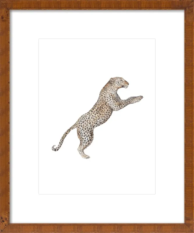 Leaping Leopard Watercolor by Lauren Rogoff for Artfully Walls