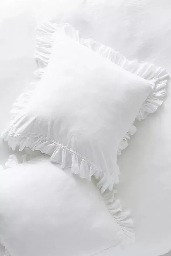 Organic Cotton Spa Sateen Ruffled Euro Sham