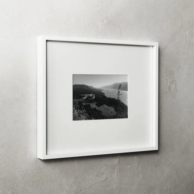 Gallery White Picture Frame with White Mat 5"x7"