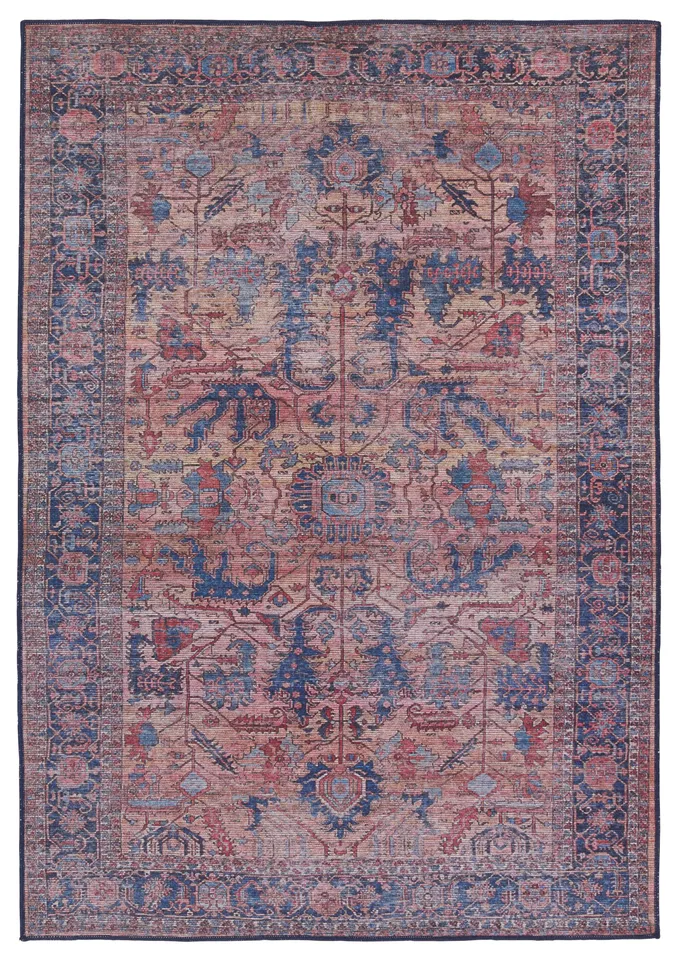 Vibe by Ainsworth Medallion Blue/ Pink Runner Rug (3'X8')
