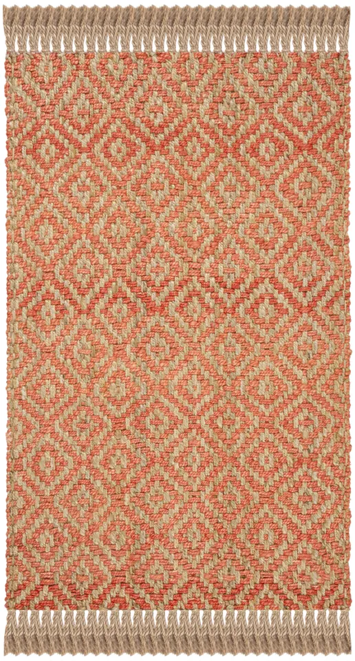 Arlo Home Hand Woven Area Rug, NF266B, Orange/Natural,  3' X 5'
