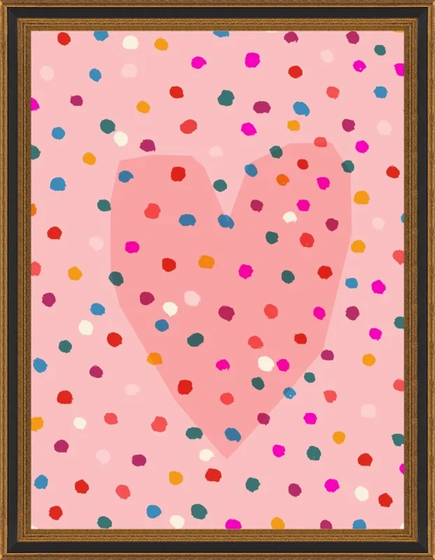 Rainbow Dotty Heart by Paula Mills for Artfully Walls