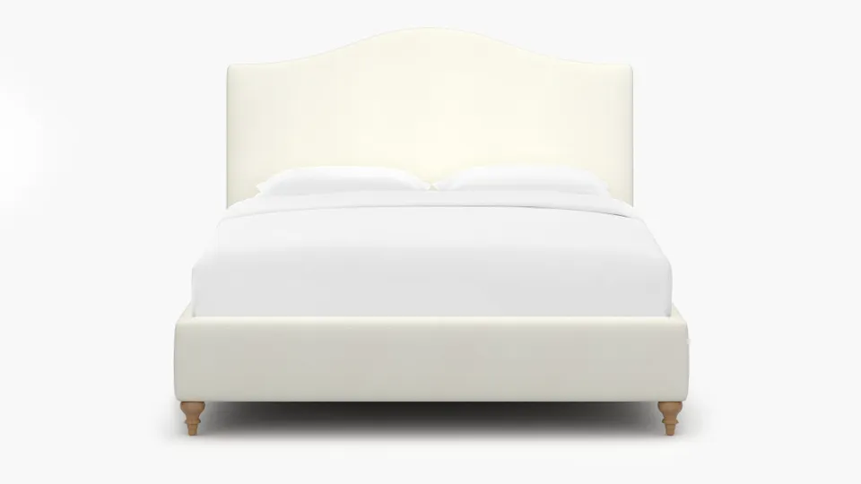 Camelback Bed, Sheepskin, Natural Traditional Turned Leg, King
