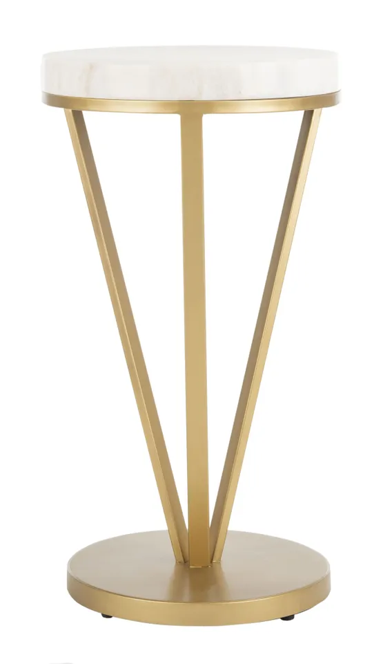 Theia Accent Table - White / Gold