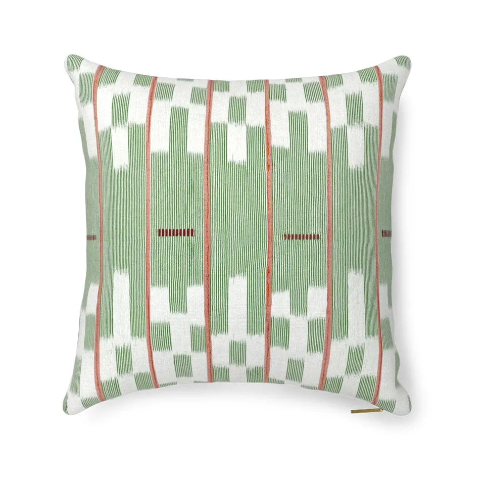 Green Lattice Baule Pillow by St. Frank | 22" W x 22" H | Cotton