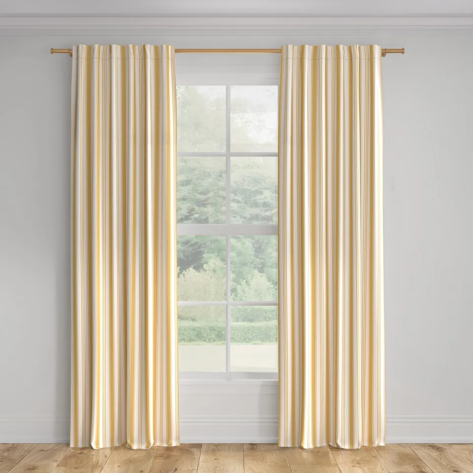 Printed Linen Curtain, French Yellow Regency Stripe, 50" x 84", Privacy