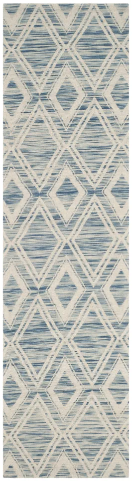 Arlo Home Hand Loomed Area Rug, MRB312D, Dark Blue/Ivory,  2' 3" X 8'