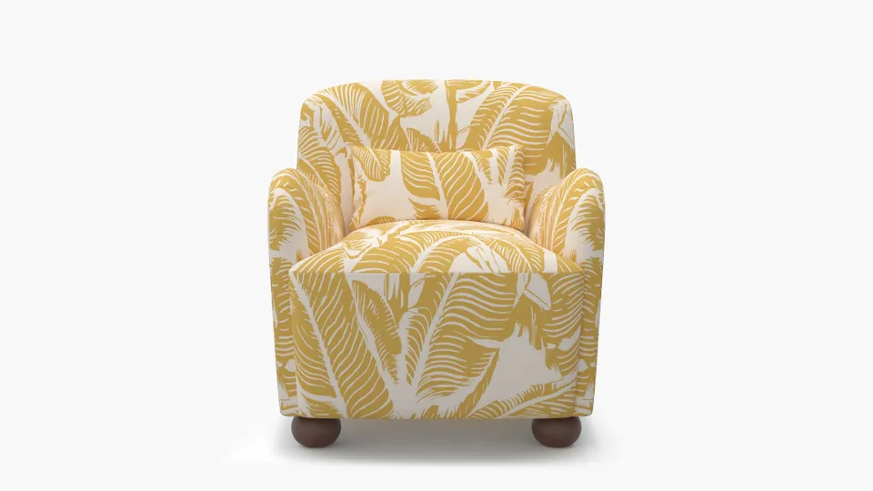 Club Chair, Ochre Martinique® Encore, Walnut Bun Foot