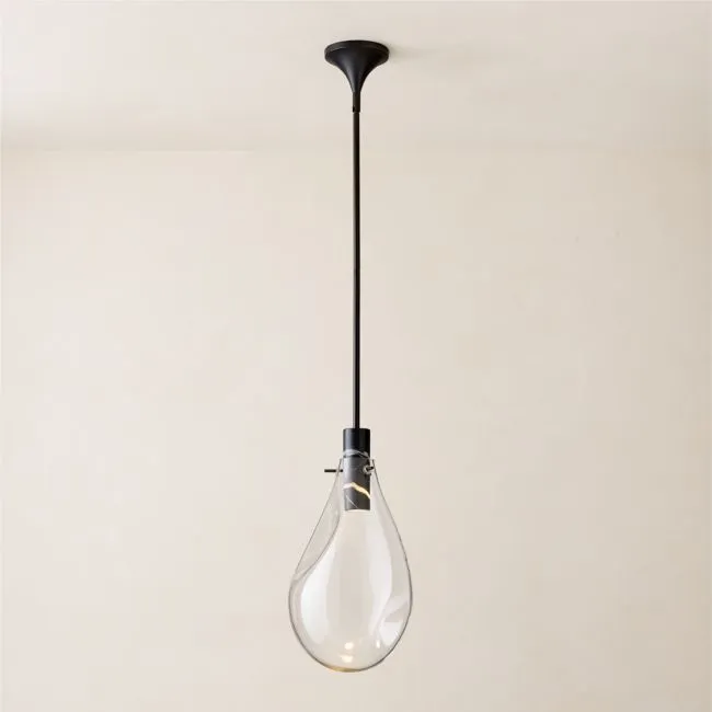 Calandra Glass And Black Marble Pendant Light Small