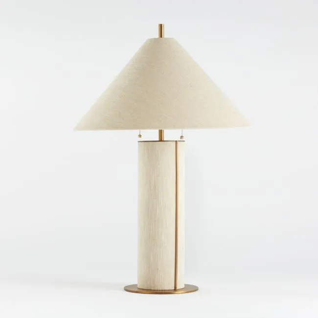 Remi Natural Linen Table Lamp 31.7"