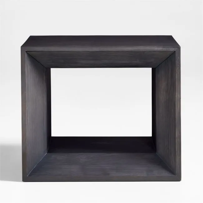 Vernon Ebonized Wood 26" Rectangular Storage End Table