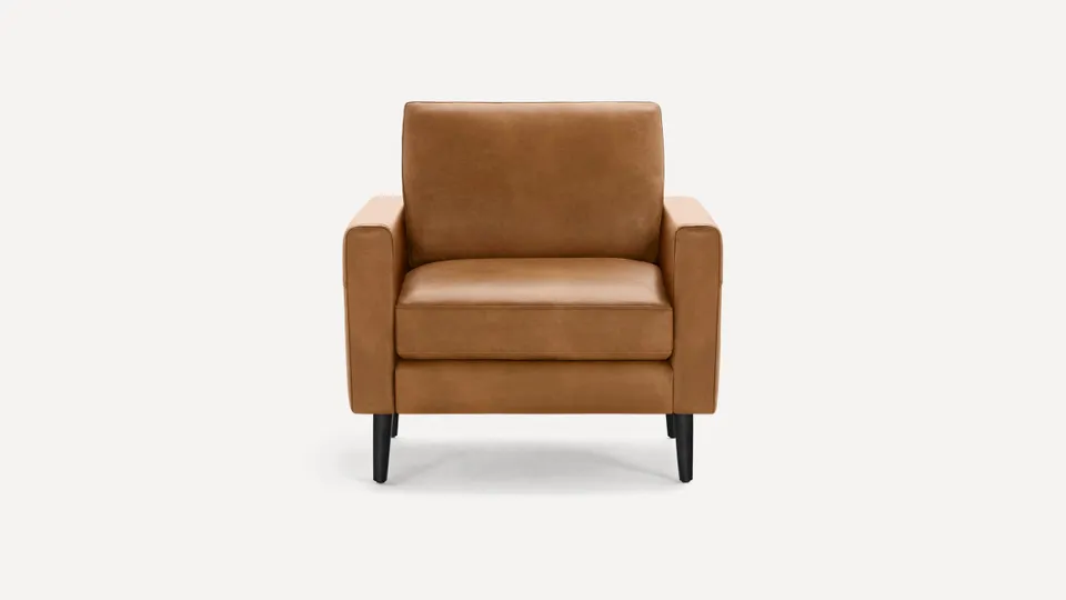 Nomad Leather Club Chair - Camel - Top Grain Leather / Ebony - Wood / Block