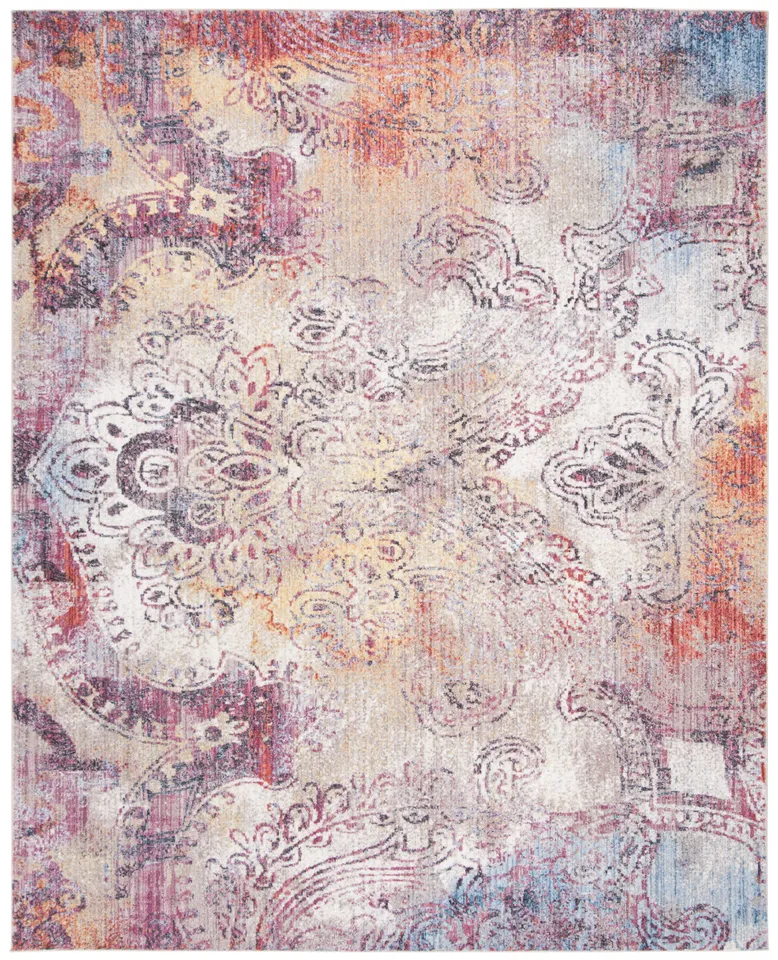Arlo Home Woven Area Rug, MNY646D, Red/Multi,  9' X 12'