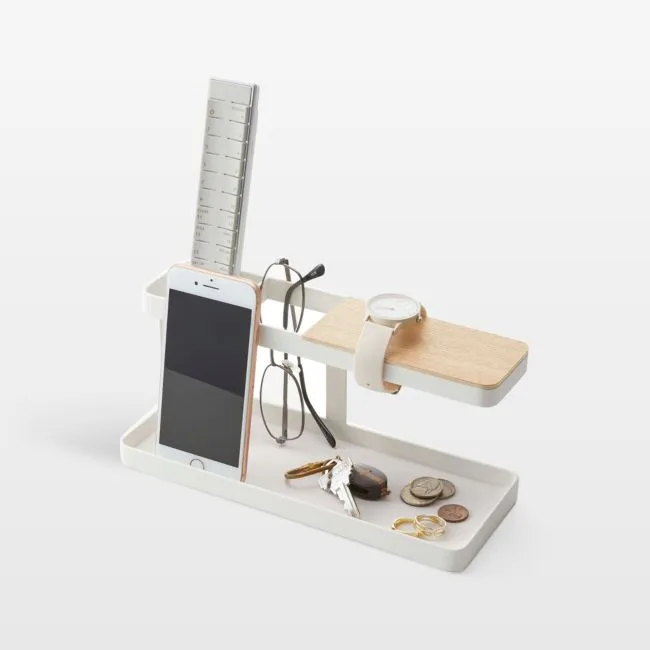 Yamazaki White Steel Desk Organizer