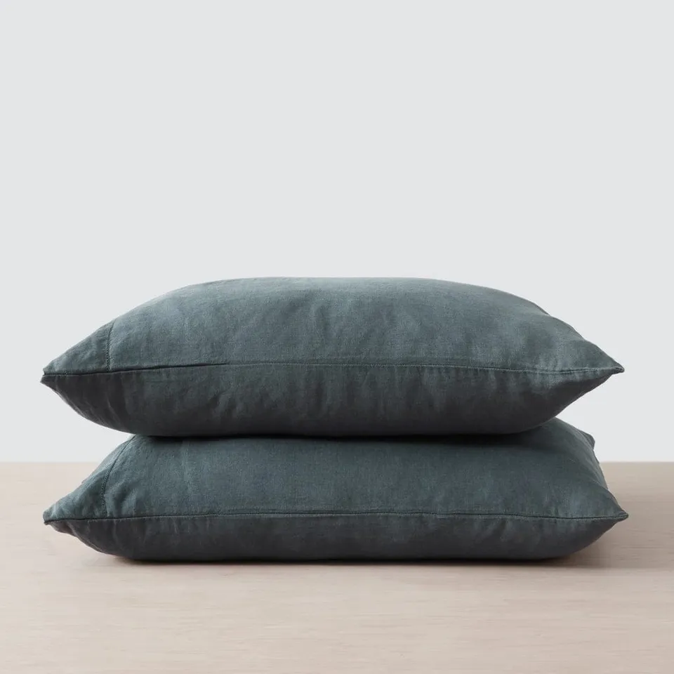 The Citizenry Stonewashed Linen Pillowcases | King Set | Aegean Blue
