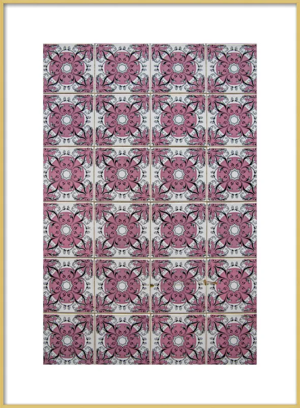 Pink and White Tiles in Lisbon by Sivan Askayo for Artfully Walls