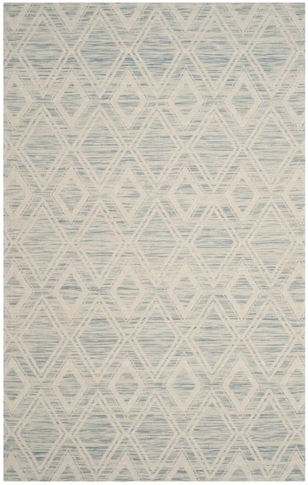 Arlo Home Hand Loomed Area Rug, MRB312B, Light Blue/Ivory,  6' X 9'