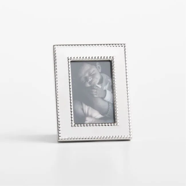 Signature Silver Beaded Metal Picture Frame 2"x3"