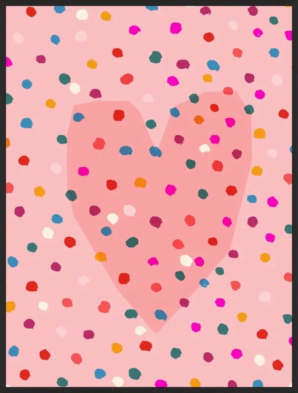 Rainbow Dotty Heart by Paula Mills for Artfully Walls