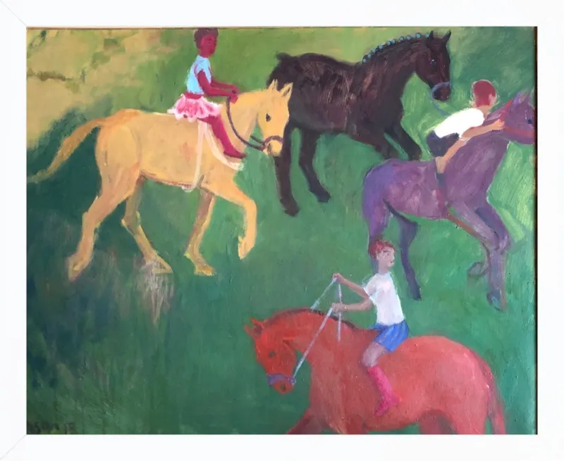 Four Horses, Three Riders by Megan Williamson for Artfully Walls